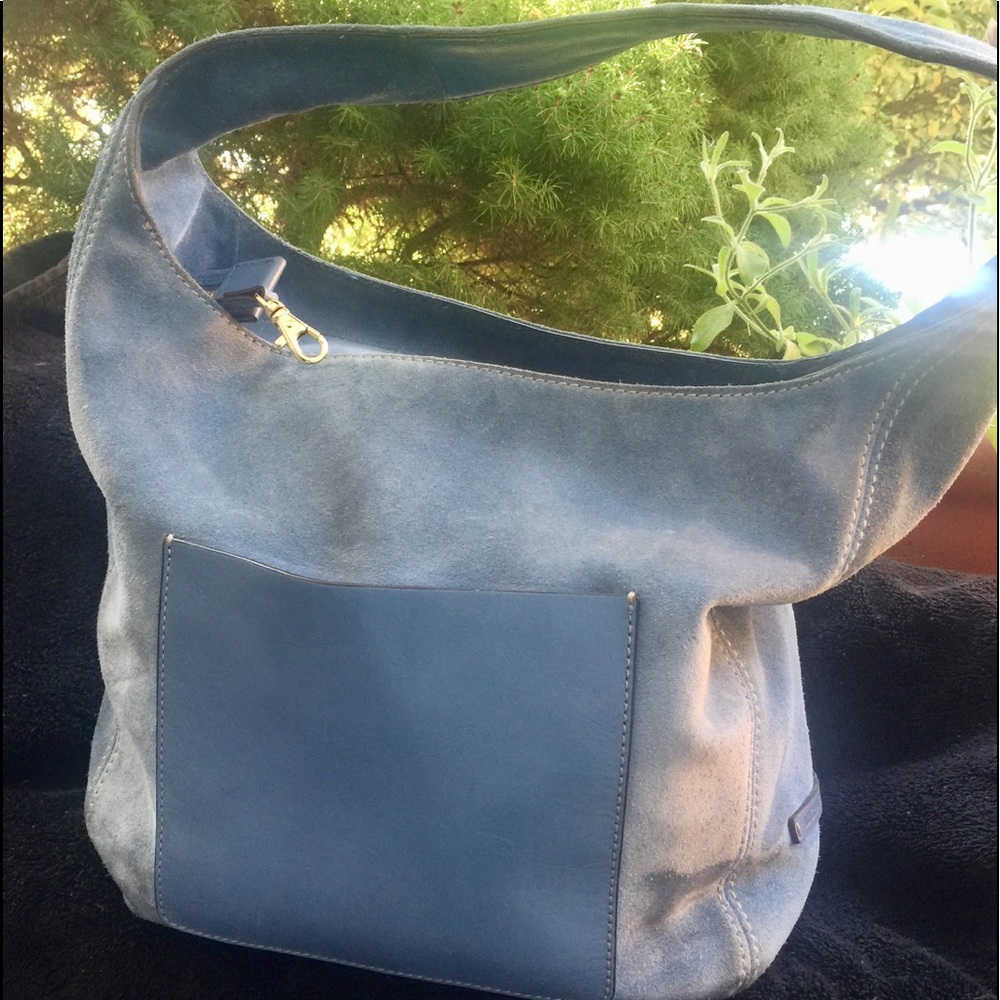 Michael Kors Blue Suede Hobo Bag